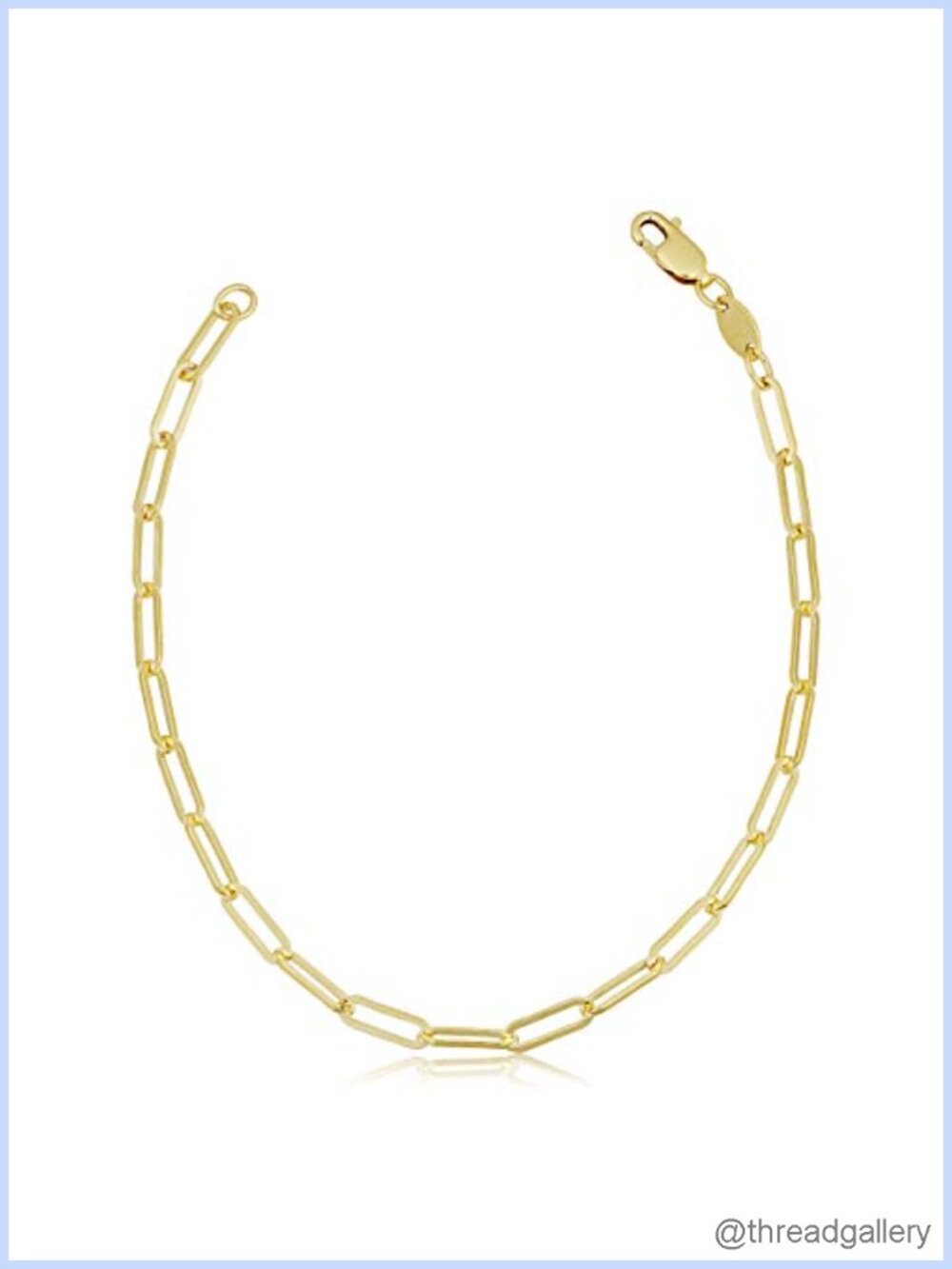14k Yellow Gold Filled Paperclip Chain Bracelet Lobster Claw Clasp